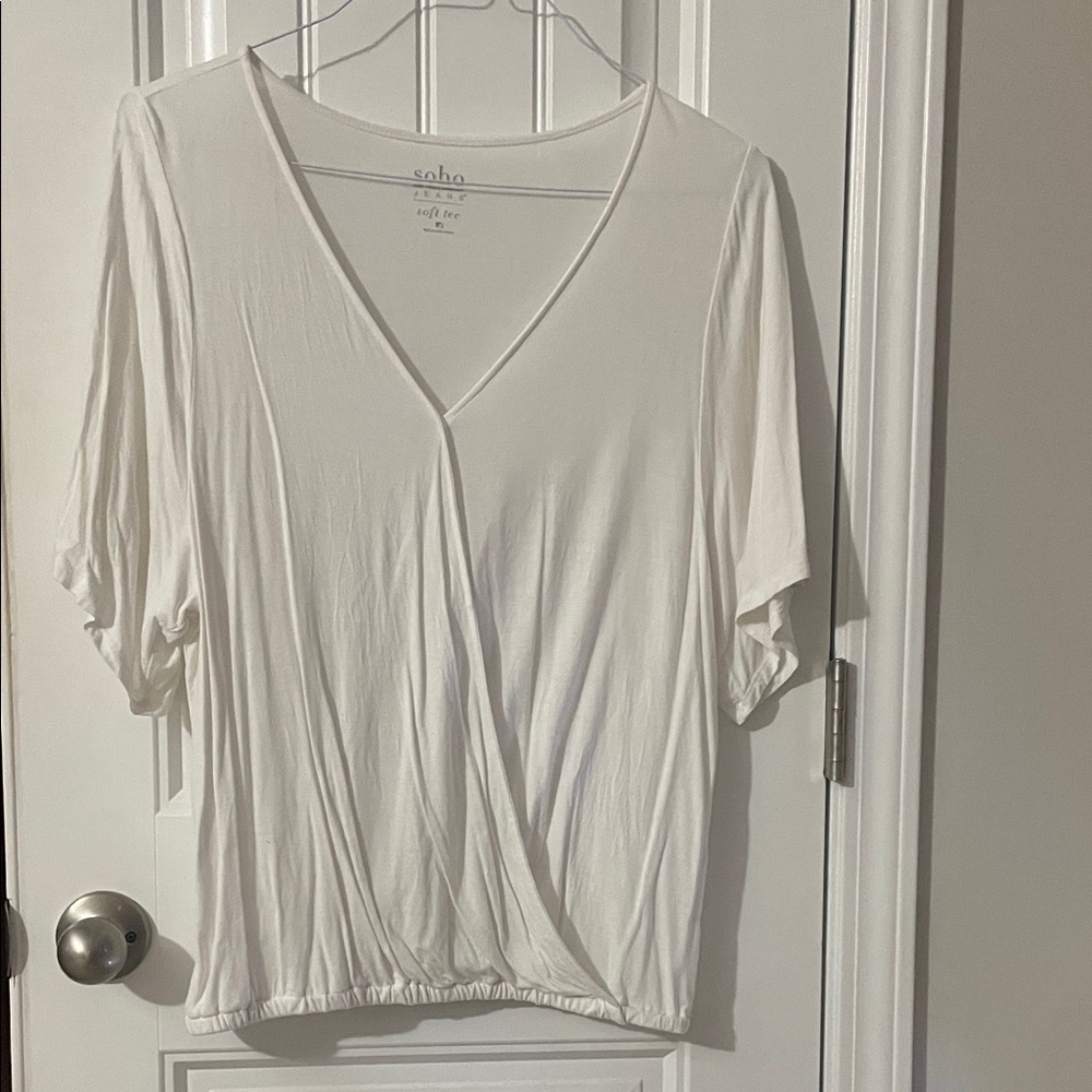 Soho Cream V-Neck Women's Blouse